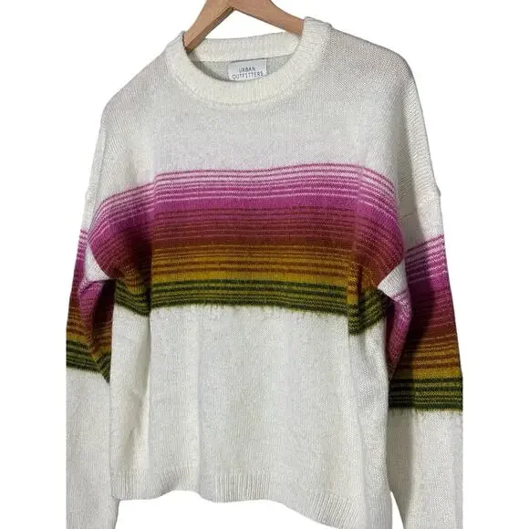 Urban Outfitters Rainbow Sweater - White - Size Small - Picture 2 of 5